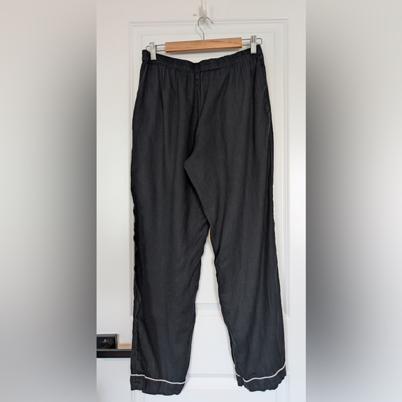 Quince Other - Quince Women’s 100% Linen Pajama Pants w/ Piping Black Size Medium